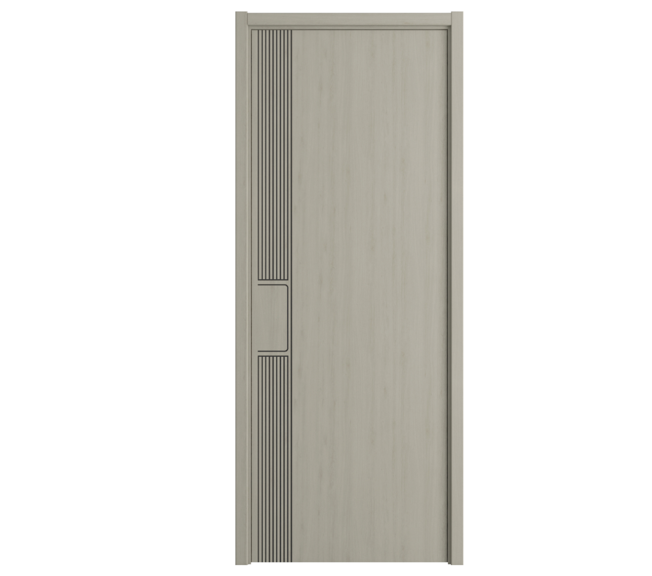 浅原木风极简线条门